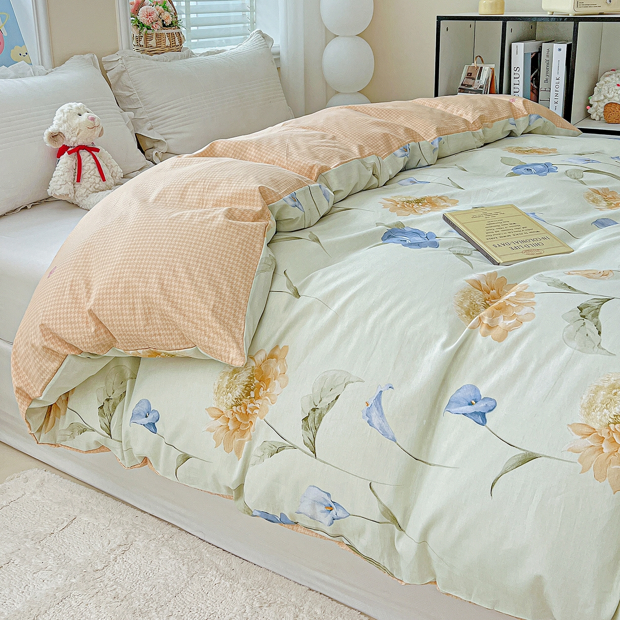 91家纺网 家纺一手货源 找家纺 恩泽家纺 2025新款加厚全棉纯棉印花系列被套单件-单被套 锦花缘