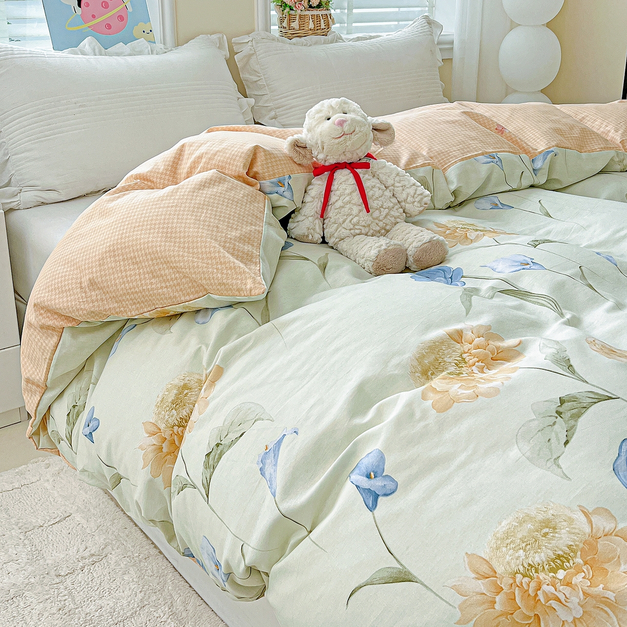 91家纺网 家纺一手货源 找家纺 恩泽家纺 2025新款加厚全棉纯棉印花系列被套单件-单被套 锦花缘