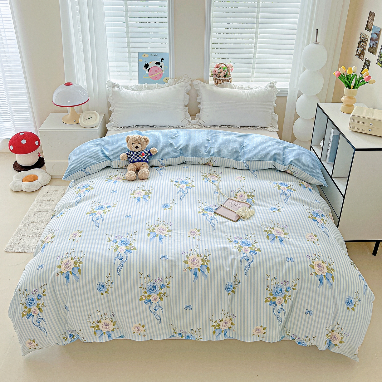 91家纺网 家纺一手货源 找家纺 恩泽家纺 2025新款加厚全棉纯棉印花系列被套单件-单被套 镜花水月