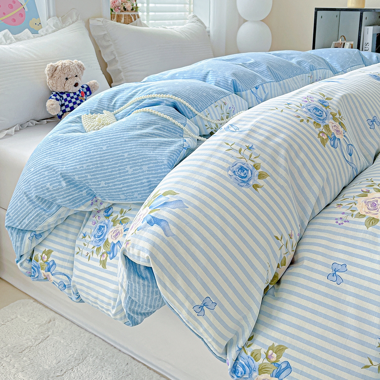 91家纺网 家纺一手货源 找家纺 恩泽家纺 2025新款加厚全棉纯棉印花系列被套单件-单被套 镜花水月