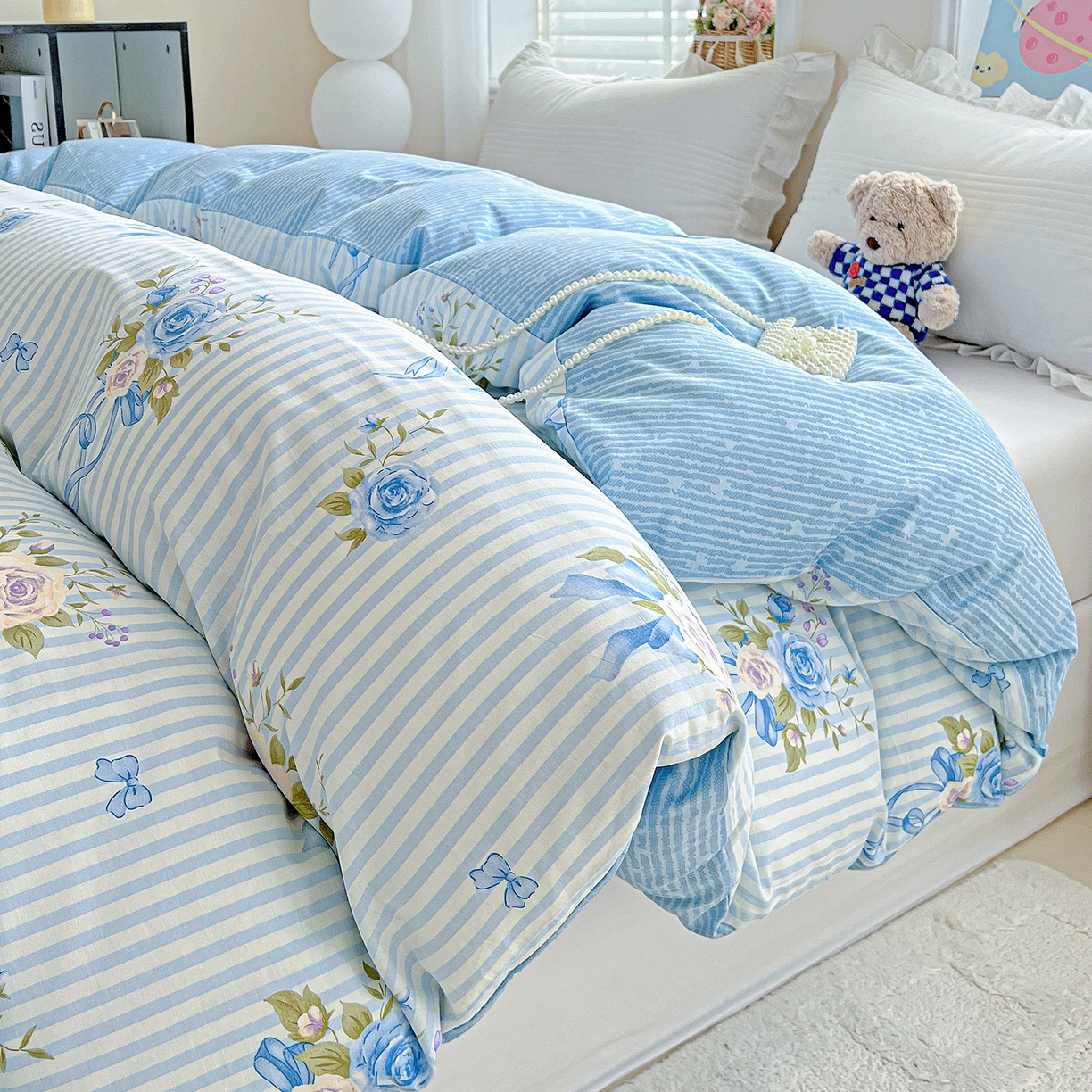 91家纺网 家纺一手货源 找家纺 恩泽家纺 2025新款加厚全棉纯棉印花系列被套单件-单被套 镜花水月