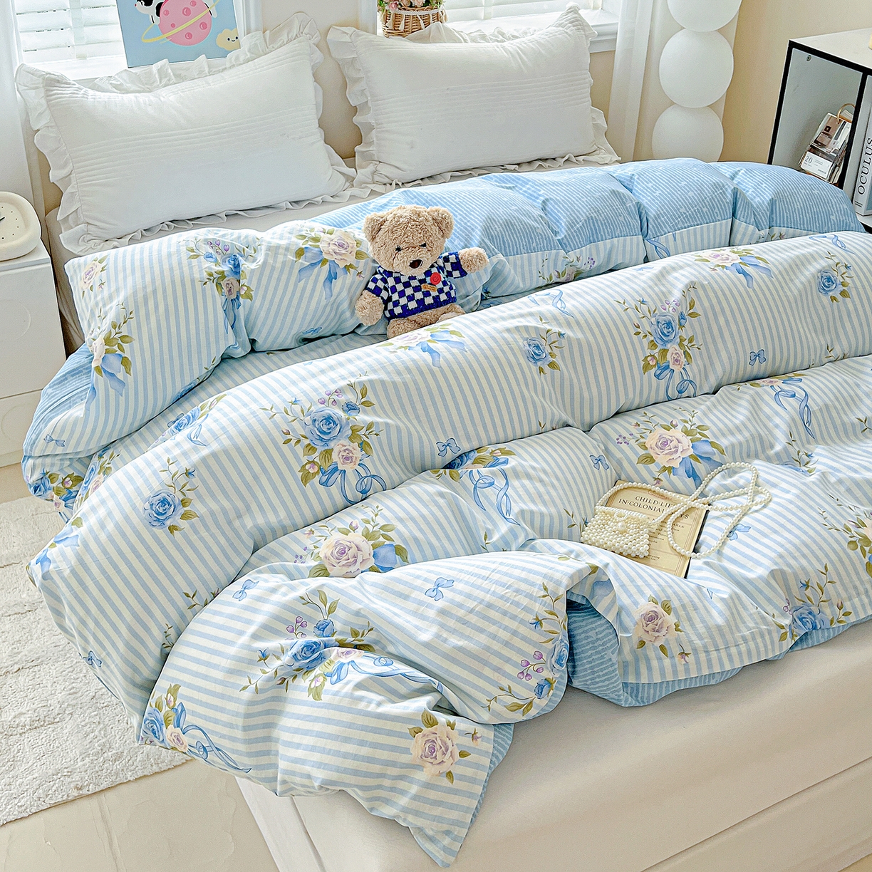 91家纺网 家纺一手货源 找家纺 恩泽家纺 2025新款加厚全棉纯棉印花系列被套单件-单被套 镜花水月