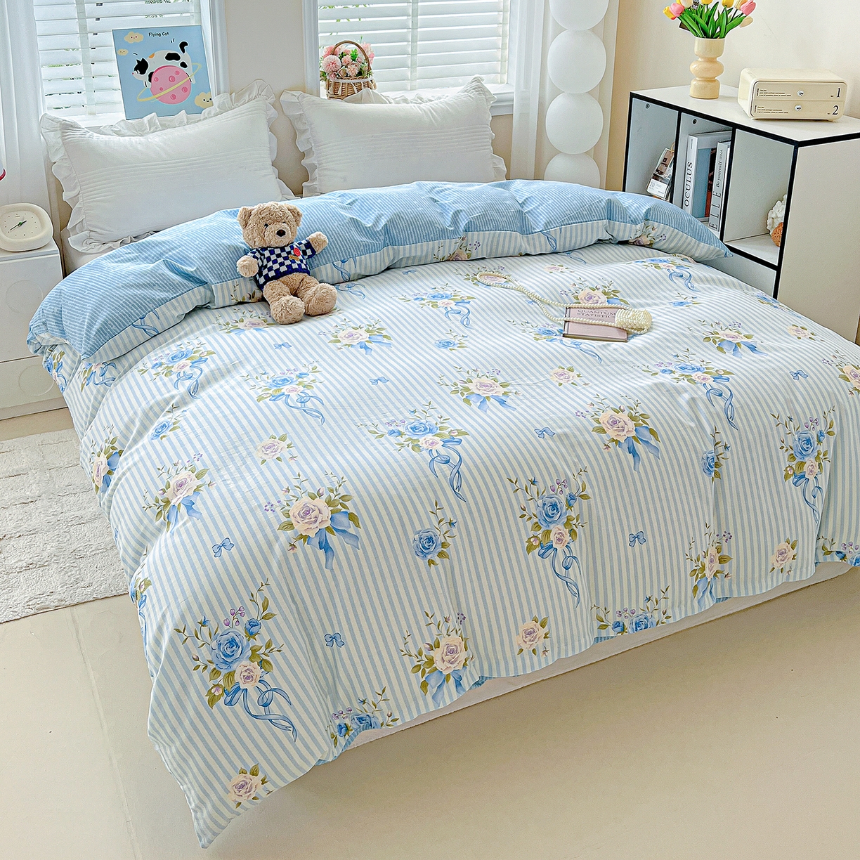 91家纺网 家纺一手货源 找家纺 恩泽家纺 2025新款加厚全棉纯棉印花系列被套单件-单被套 镜花水月