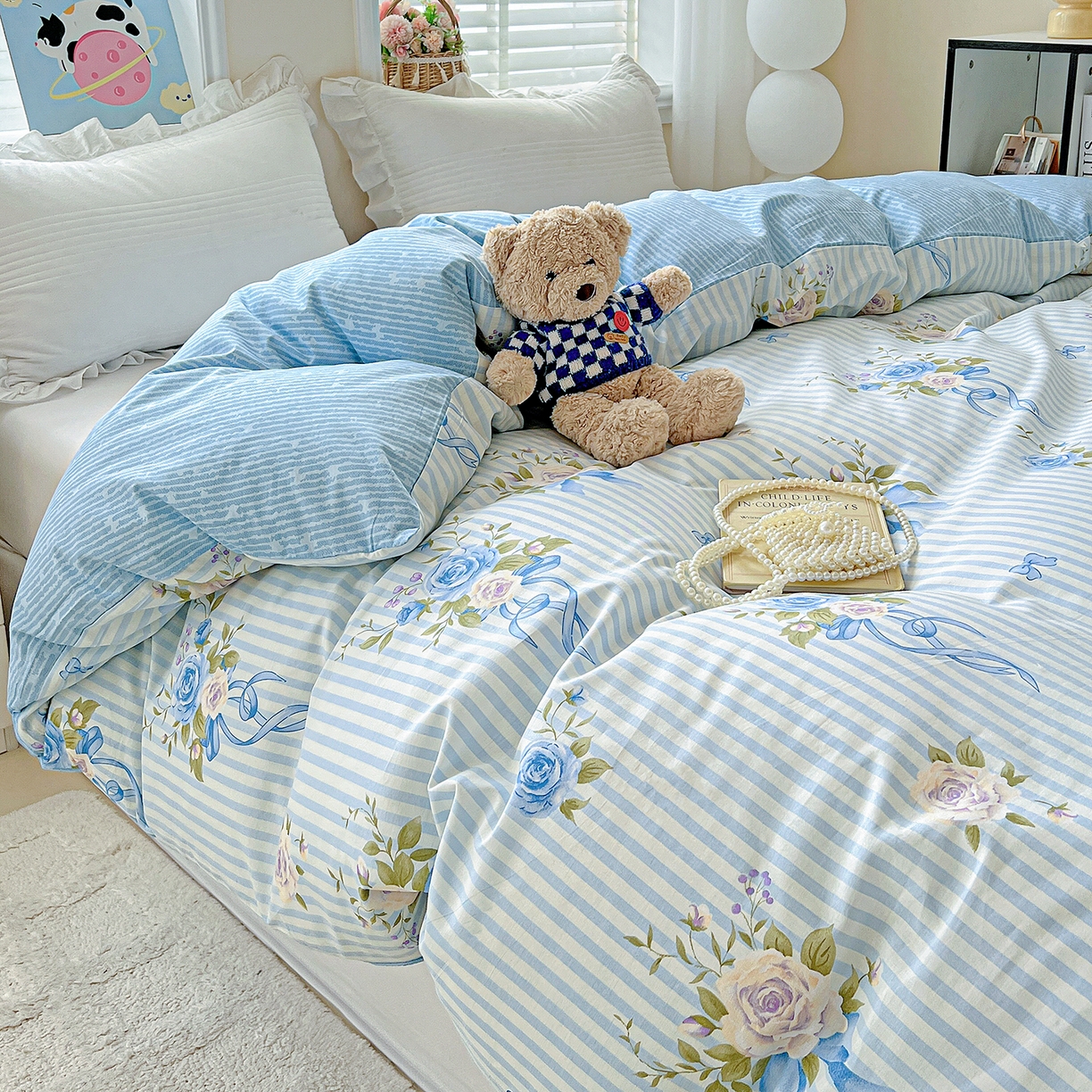 91家纺网 家纺一手货源 找家纺 恩泽家纺 2025新款加厚全棉纯棉印花系列被套单件-单被套 镜花水月