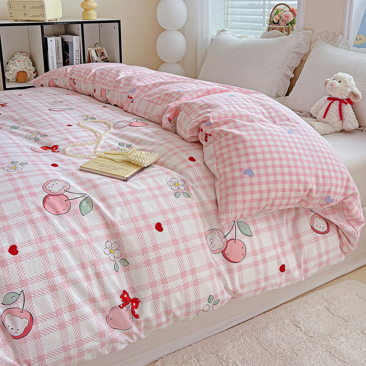 恩泽家纺 2025新款加厚全棉纯棉印花系列被套单件-单被套 荔枝小熊