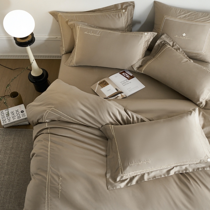 91家纺网 家纺一手货源 找家纺 （总）千朵森 2025新款长绒棉纯棉轻奢款大版刺绣四件套-那拉提系列