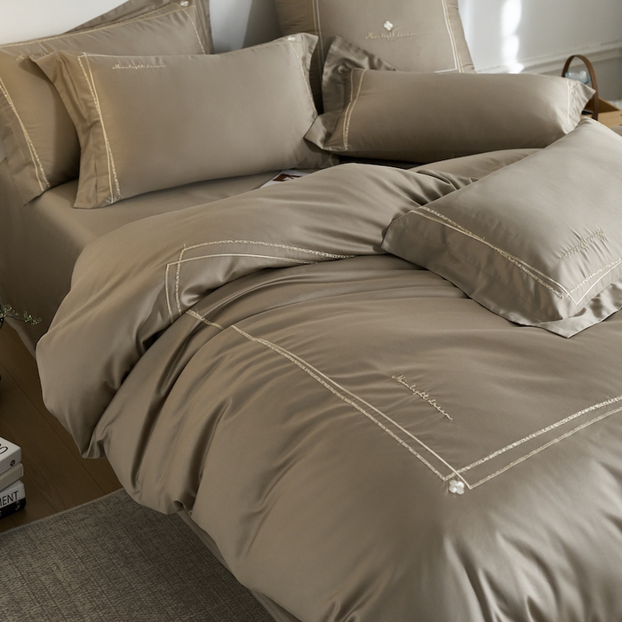 91家纺网 家纺一手货源 找家纺 （总）千朵森 2025新款长绒棉纯棉轻奢款大版刺绣四件套-那拉提系列