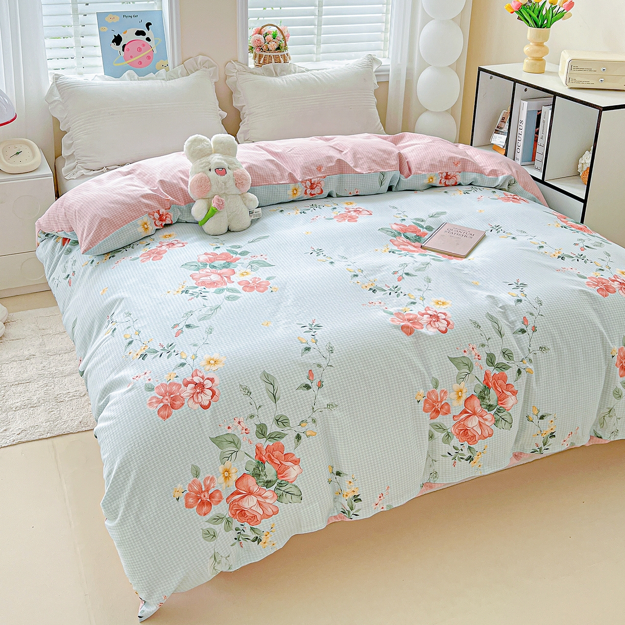 91家纺网 家纺一手货源 找家纺 恩泽家纺 2025新款加厚全棉纯棉印花系列被套单件-单被套 洛川花海