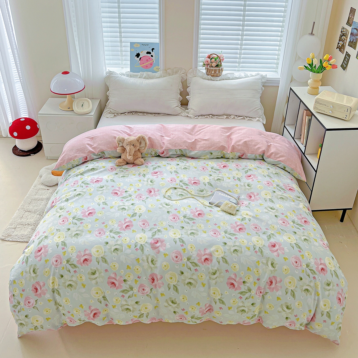 91家纺网 家纺一手货源 找家纺 恩泽家纺 2025新款加厚全棉纯棉印花系列被套单件-单被套 满园芬芳