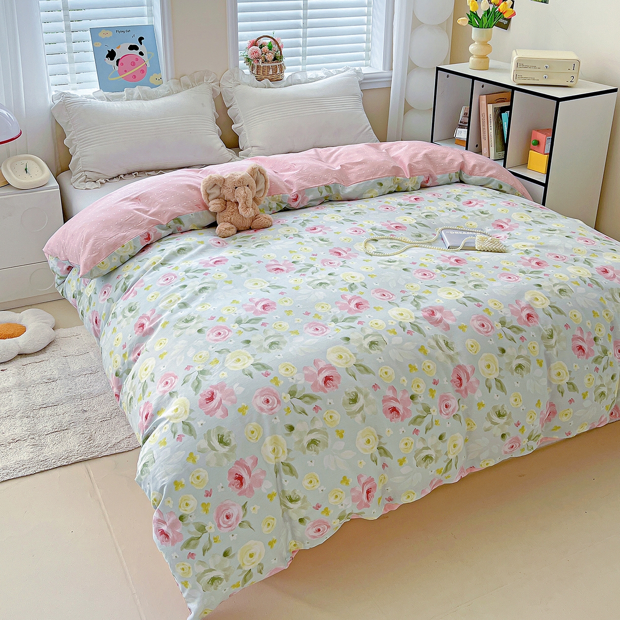 91家纺网 家纺一手货源 找家纺 恩泽家纺 2025新款加厚全棉纯棉印花系列被套单件-单被套 满园芬芳