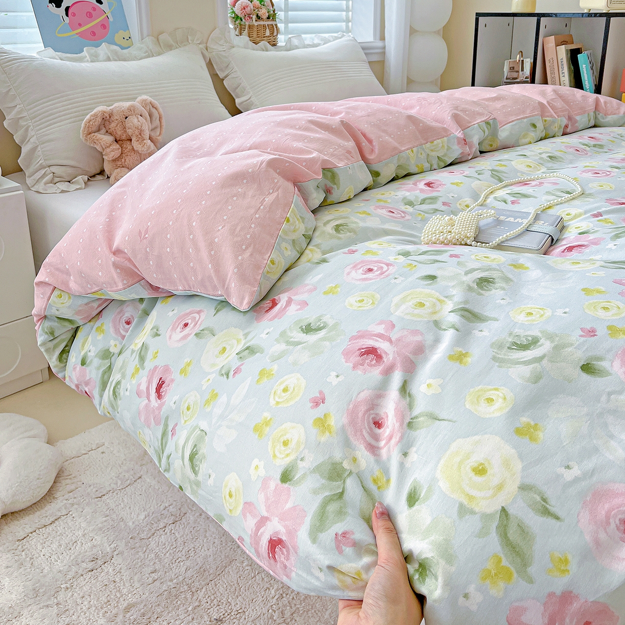 91家纺网 家纺一手货源 找家纺 恩泽家纺 2025新款加厚全棉纯棉印花系列被套单件-单被套 满园芬芳