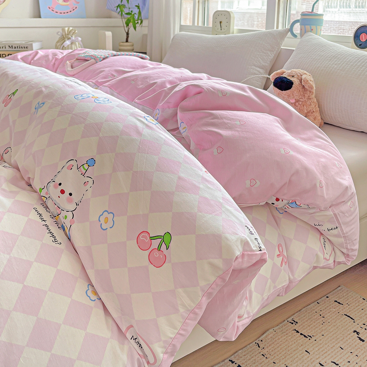 91家纺网 家纺一手货源 找家纺 恩泽家纺 2025新款加厚全棉纯棉印花系列被套单件-单被套 萌宠世界