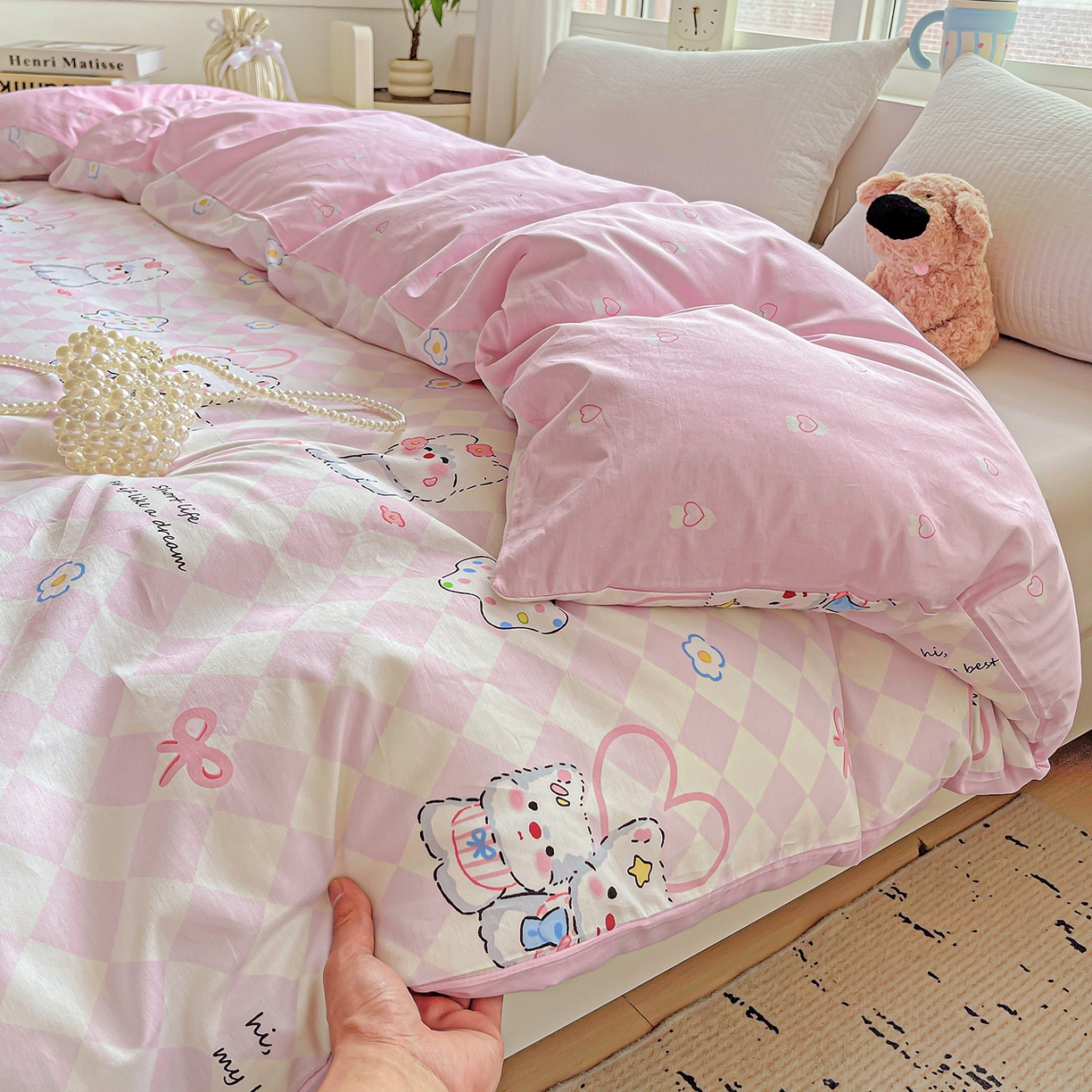 91家纺网 家纺一手货源 找家纺 恩泽家纺 2025新款加厚全棉纯棉印花系列被套单件-单被套 萌宠世界