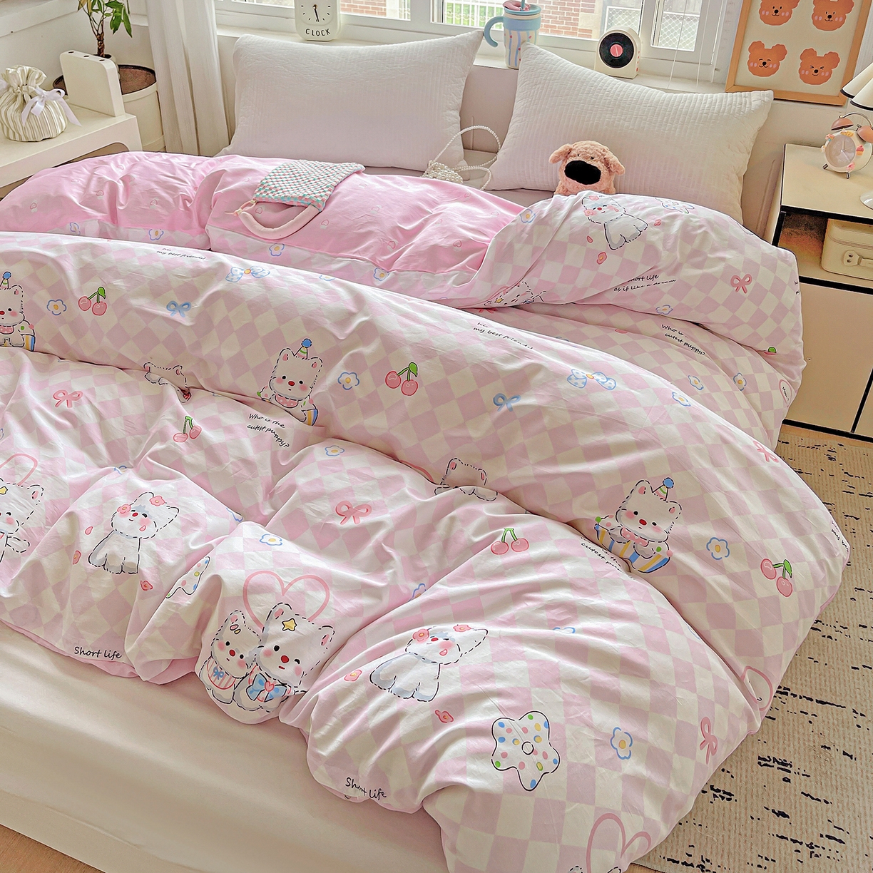 91家纺网 家纺一手货源 找家纺 恩泽家纺 2025新款加厚全棉纯棉印花系列被套单件-单被套 萌宠世界