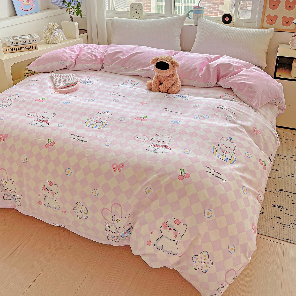 91家纺网 家纺一手货源 找家纺 恩泽家纺 2025新款加厚全棉纯棉印花系列被套单件-单被套 萌宠世界