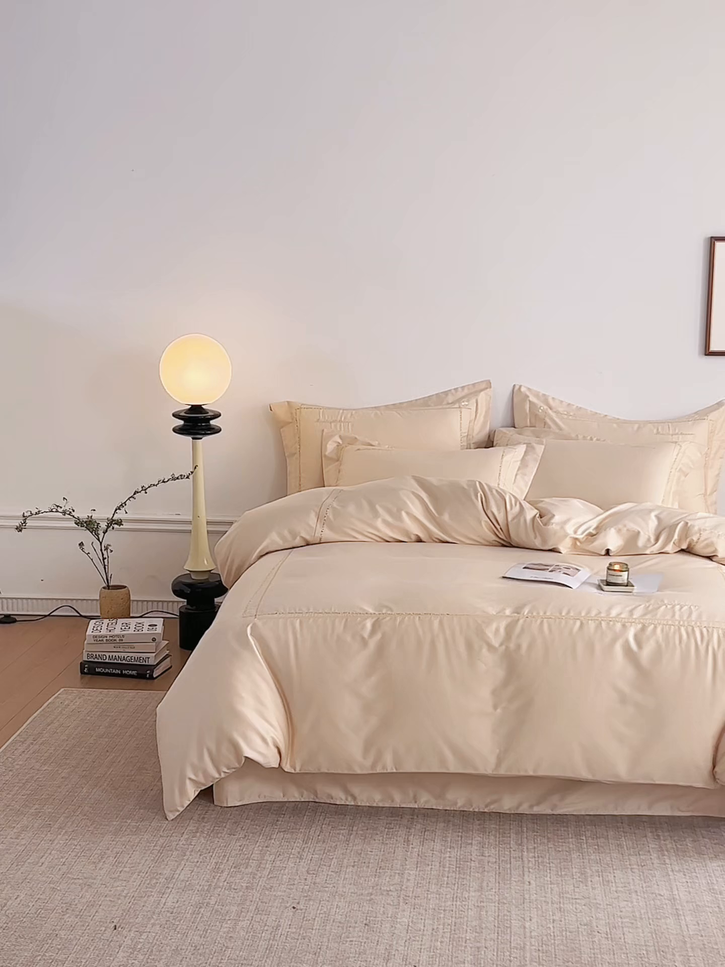 91家纺网 家纺一手货源 找家纺 千朵森 2025新款长绒棉纯棉轻奢款大版刺绣四件套-那拉提系列 那拉提-奶茶