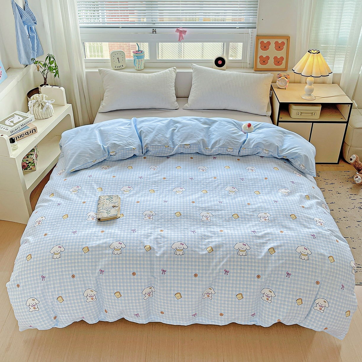 91家纺网 家纺一手货源 找家纺 恩泽家纺 2025新款加厚全棉纯棉印花系列被套单件-单被套 面包小狗