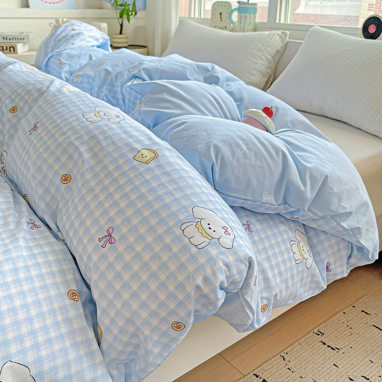 91家纺网 家纺一手货源 找家纺 恩泽家纺 2025新款加厚全棉纯棉印花系列被套单件-单被套 面包小狗