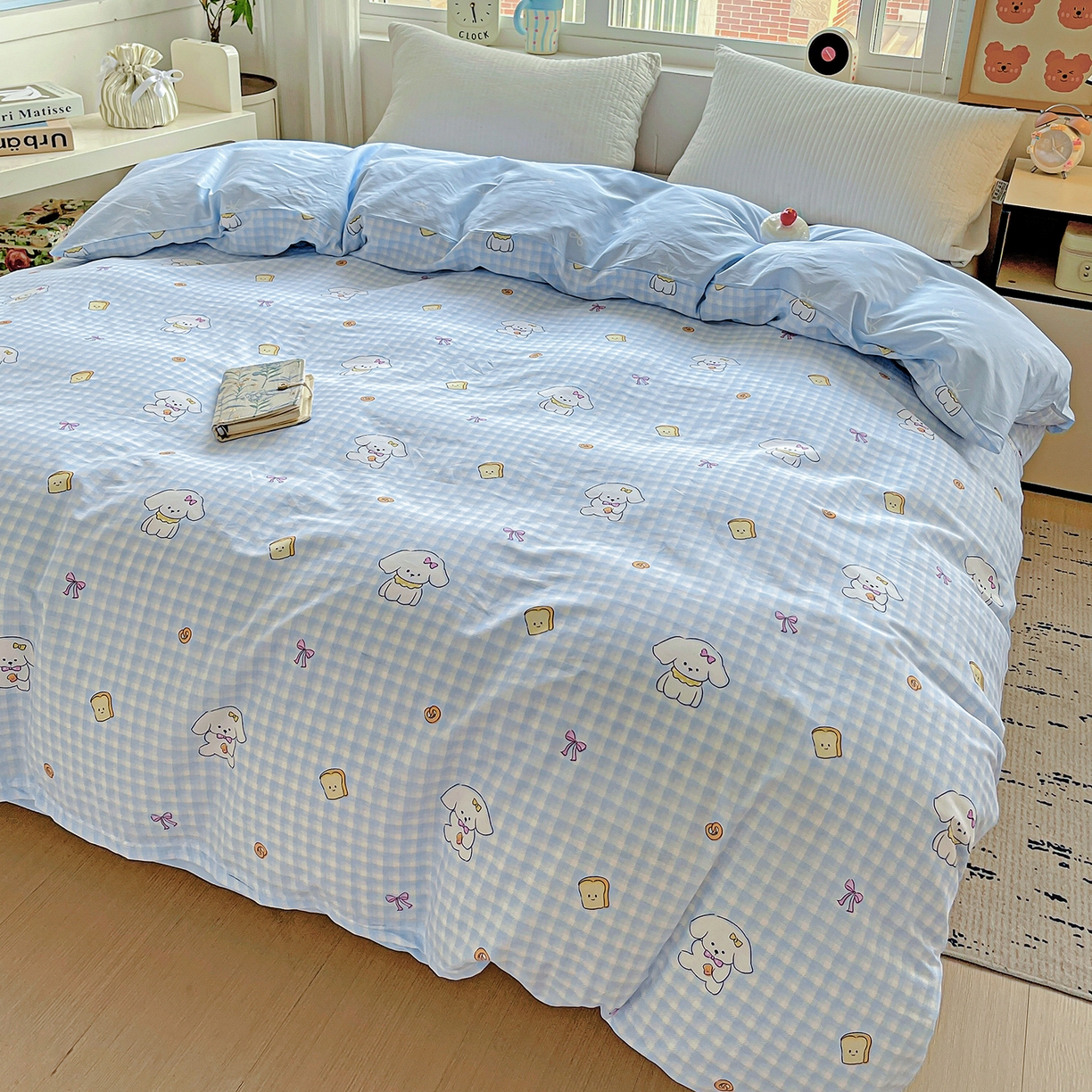 91家纺网 家纺一手货源 找家纺 恩泽家纺 2025新款加厚全棉纯棉印花系列被套单件-单被套 面包小狗