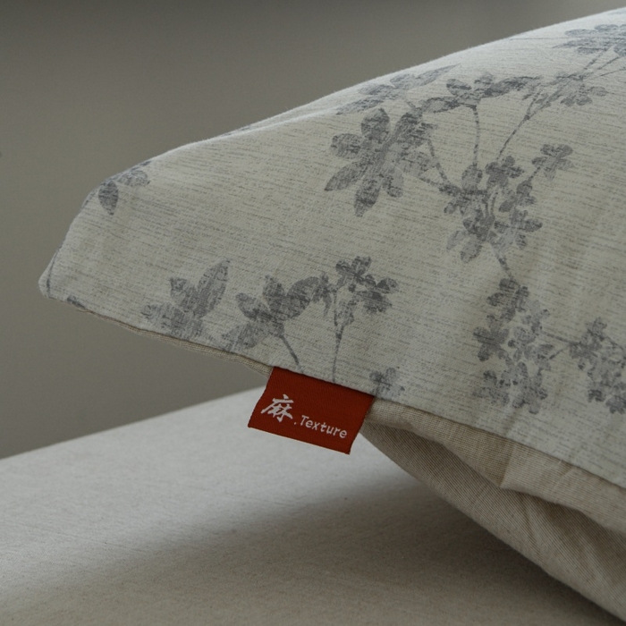 91家纺网 家纺一手货源 找家纺 （总）羚羊语家纺 2025新款A类棉麻高支密原生棉花亚麻四件套复古色织数码印花文艺风绉绉汉麻亚麻自