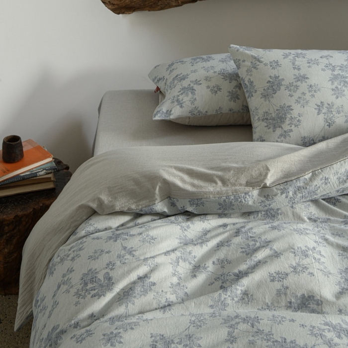 91家纺网 家纺一手货源 找家纺 （总）羚羊语家纺 2025新款A类棉麻高支密原生棉花亚麻四件套复古色织数码印花文艺风绉绉汉麻亚麻自