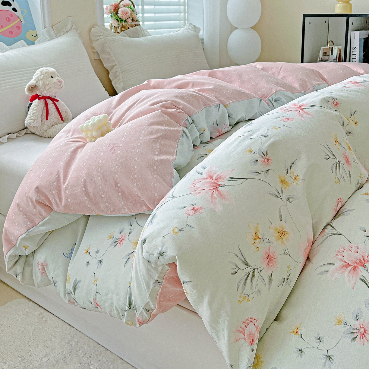 91家纺网 家纺一手货源 找家纺 恩泽家纺 2025新款加厚全棉纯棉印花系列被套单件-单被套 沐春风