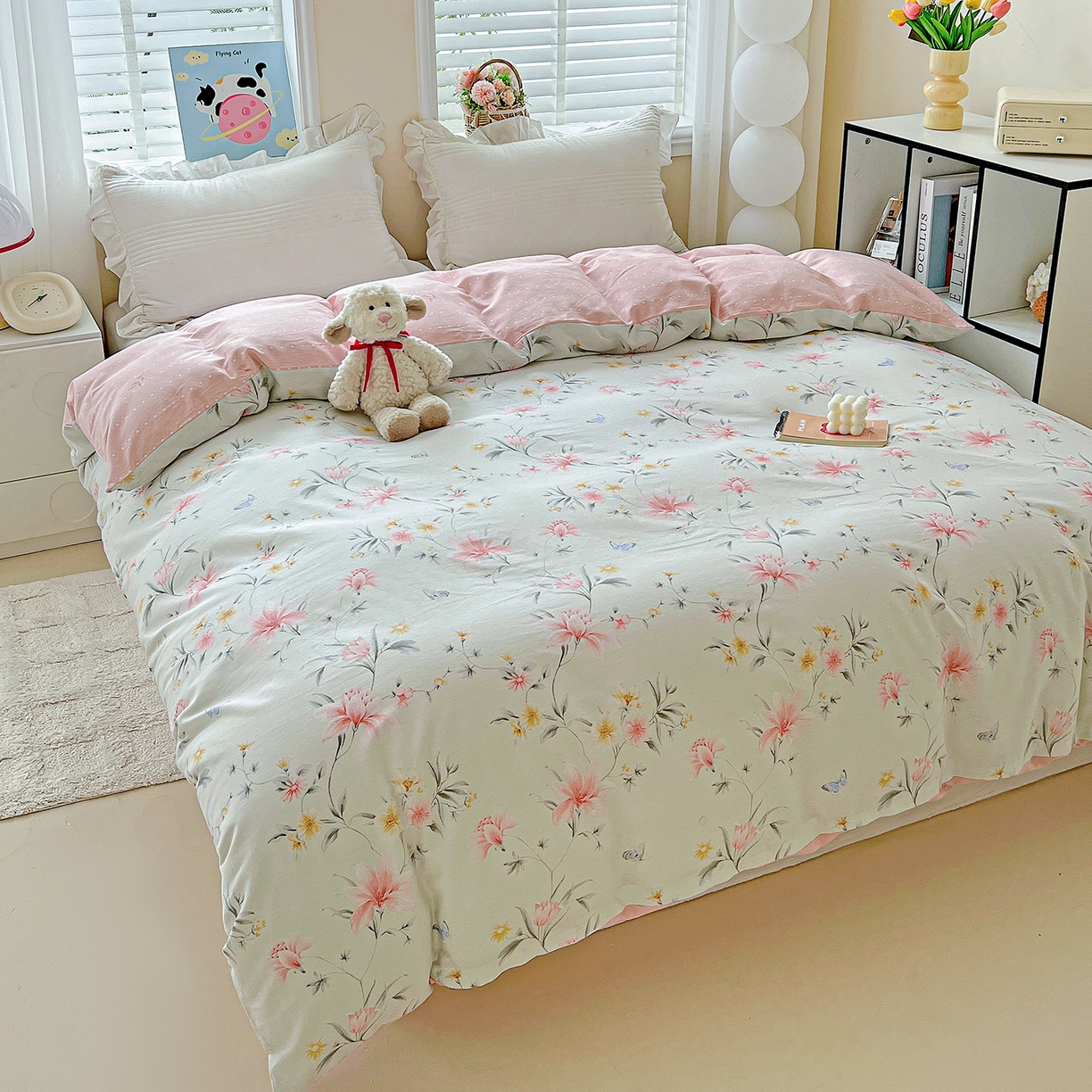 91家纺网 家纺一手货源 找家纺 恩泽家纺 2025新款加厚全棉纯棉印花系列被套单件-单被套 沐春风