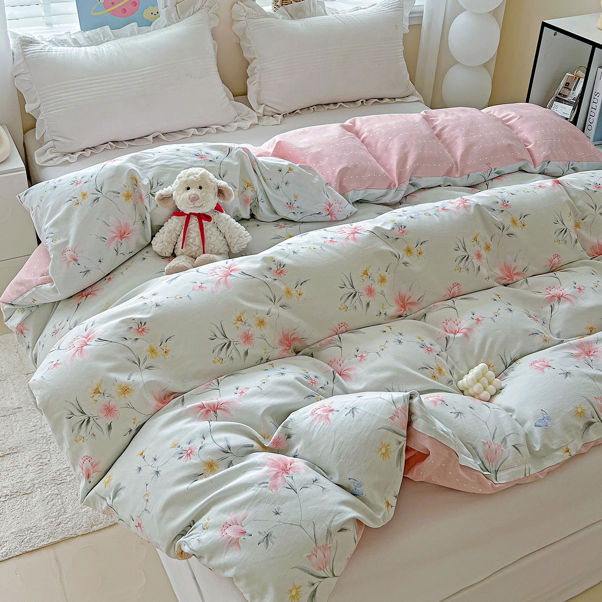 91家纺网 家纺一手货源 找家纺 恩泽家纺 2025新款加厚全棉纯棉印花系列被套单件-单被套 沐春风