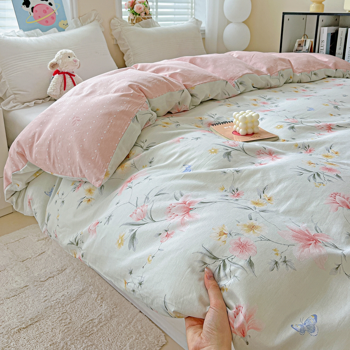 91家纺网 家纺一手货源 找家纺 恩泽家纺 2025新款加厚全棉纯棉印花系列被套单件-单被套 沐春风