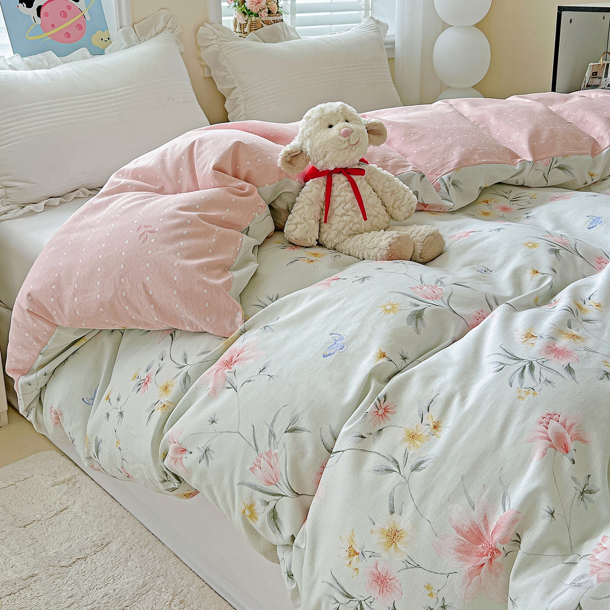 91家纺网 家纺一手货源 找家纺 恩泽家纺 2025新款加厚全棉纯棉印花系列被套单件-单被套 沐春风