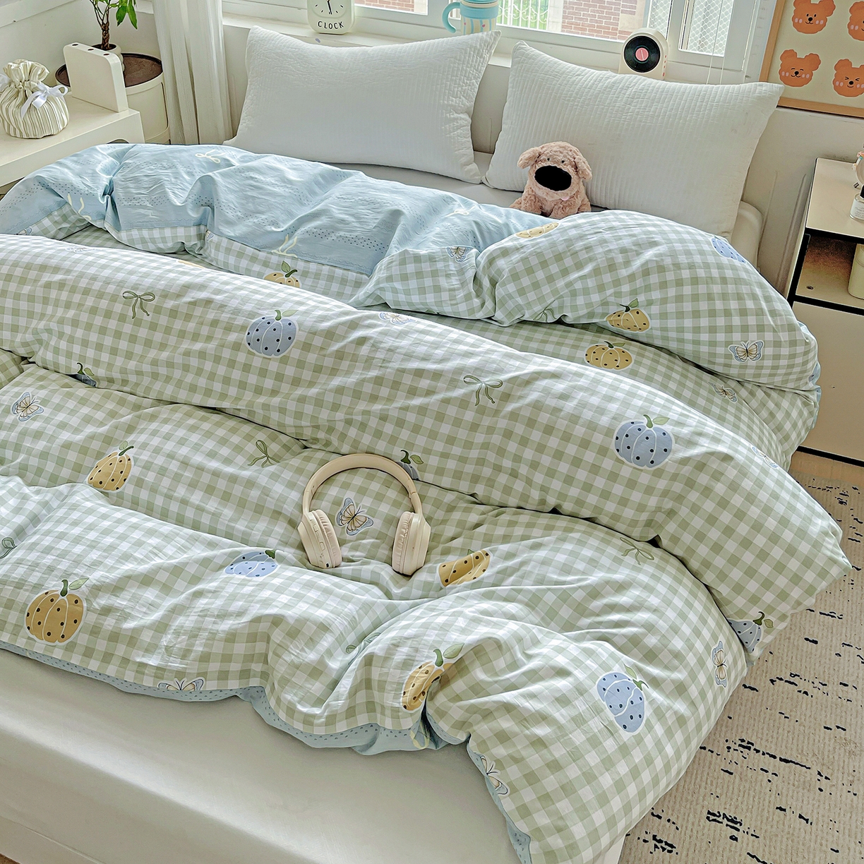 91家纺网 家纺一手货源 找家纺 恩泽家纺 2025新款加厚全棉纯棉印花系列被套单件-单被套 南瓜小贝