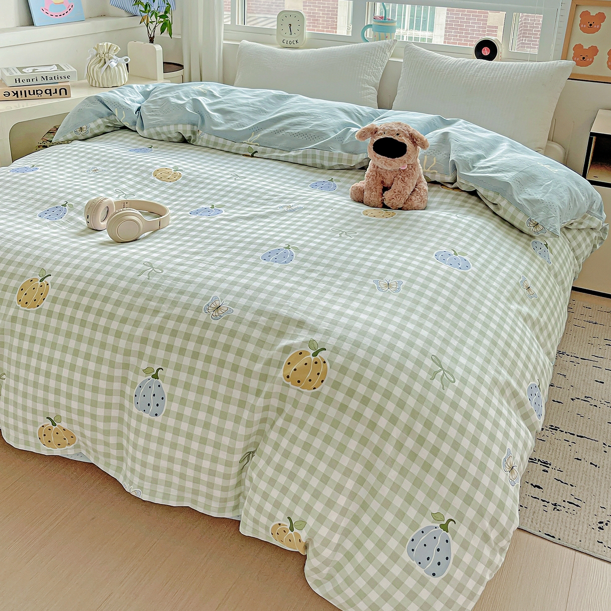 91家纺网 家纺一手货源 找家纺 恩泽家纺 2025新款加厚全棉纯棉印花系列被套单件-单被套 南瓜小贝