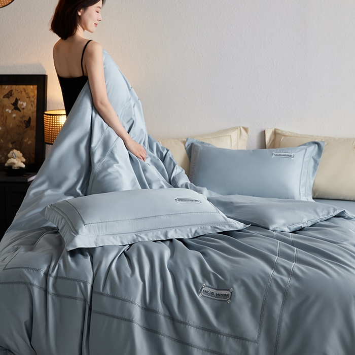 91家纺网 家纺一手货源 找家纺 千朵森 2025新款轻奢60长绒棉纯棉大版刺绣刺绣四件套-致简风华 致简风华-印象