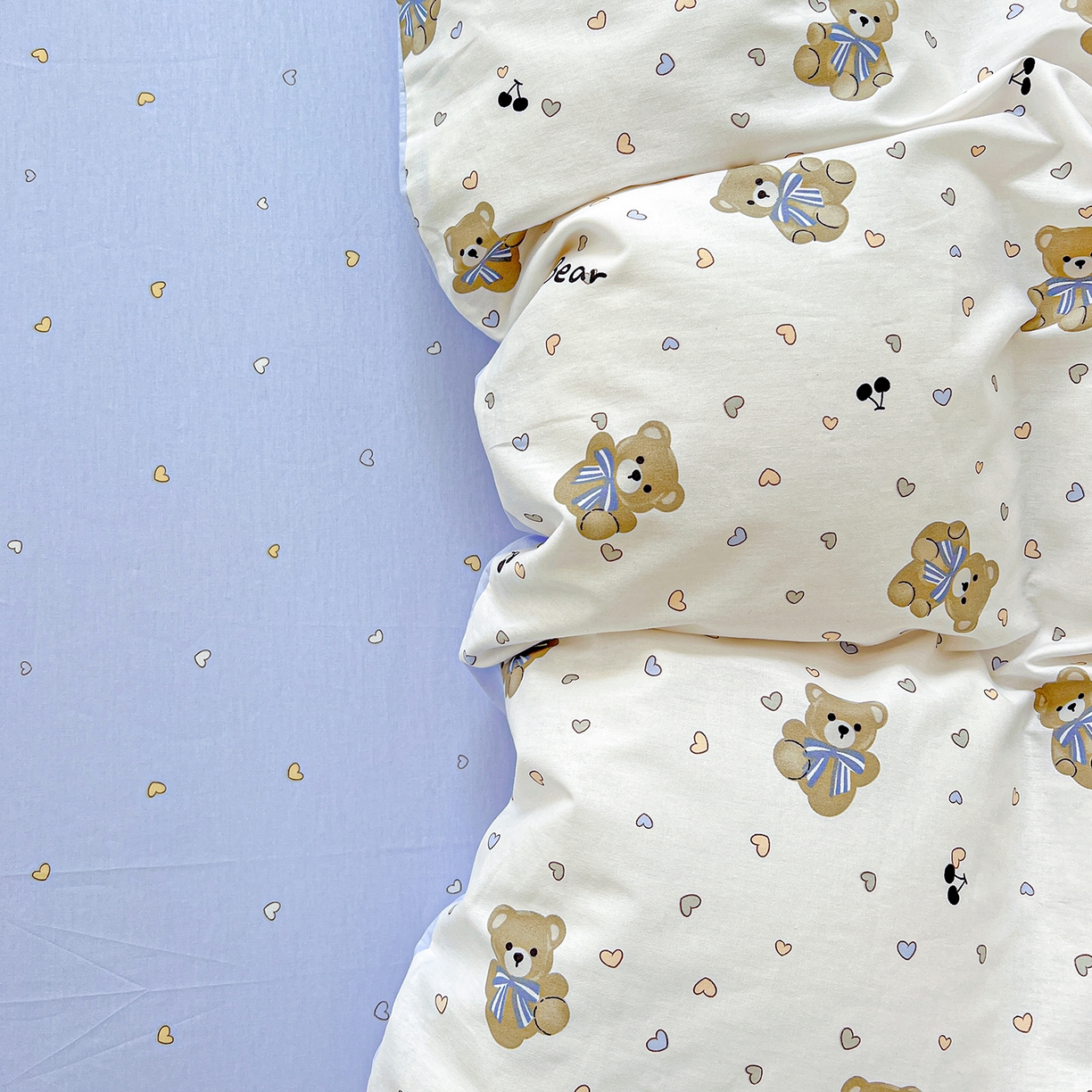 91家纺网 家纺一手货源 找家纺 恩泽家纺 2025新款加厚全棉纯棉印花系列被套单件-单被套 天使熊