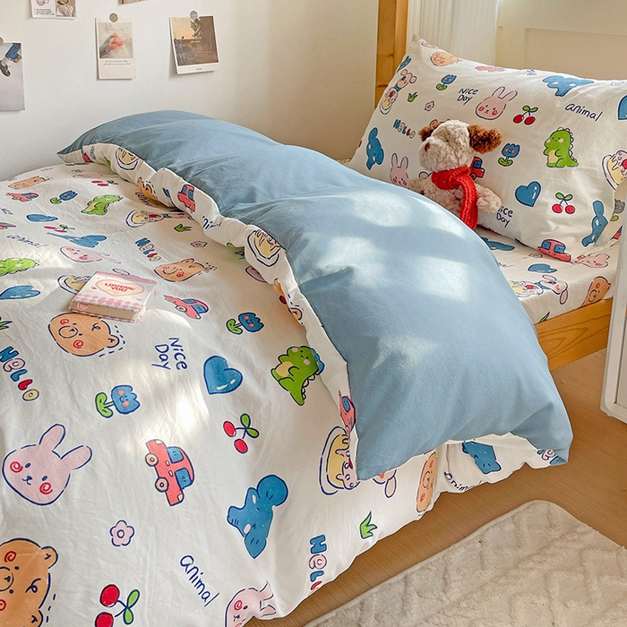 （总）纽缦家纺 2025新款A类水洗棉学生宿舍三件套上下铺三件套