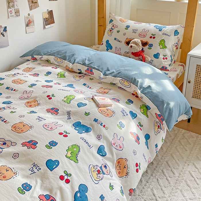 91家纺网 家纺一手货源 找家纺 （总）纽缦家纺 2025新款A类水洗棉学生宿舍三件套上下铺三件套