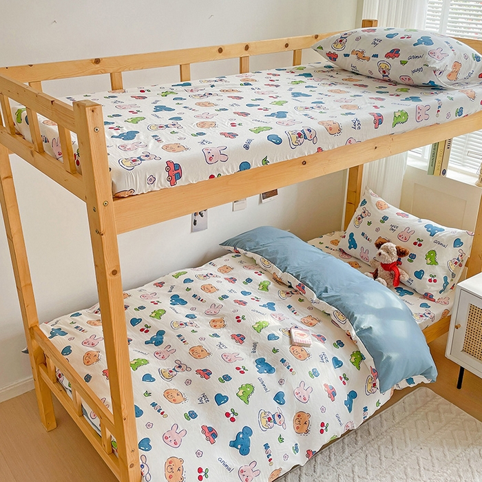 91家纺网 家纺一手货源 找家纺 （总）纽缦家纺 2025新款A类水洗棉学生宿舍三件套上下铺三件套