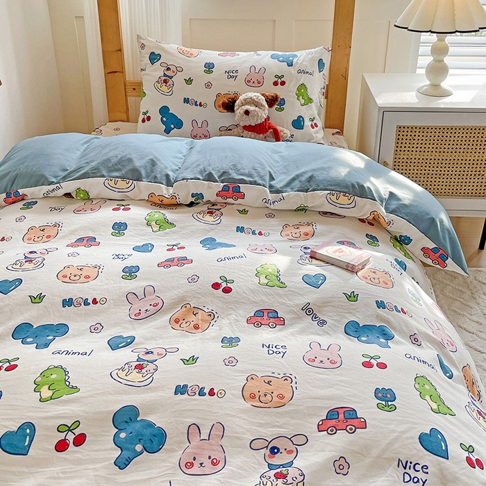 91家纺网 家纺一手货源 找家纺 （总）纽缦家纺 2025新款A类水洗棉学生宿舍三件套上下铺三件套