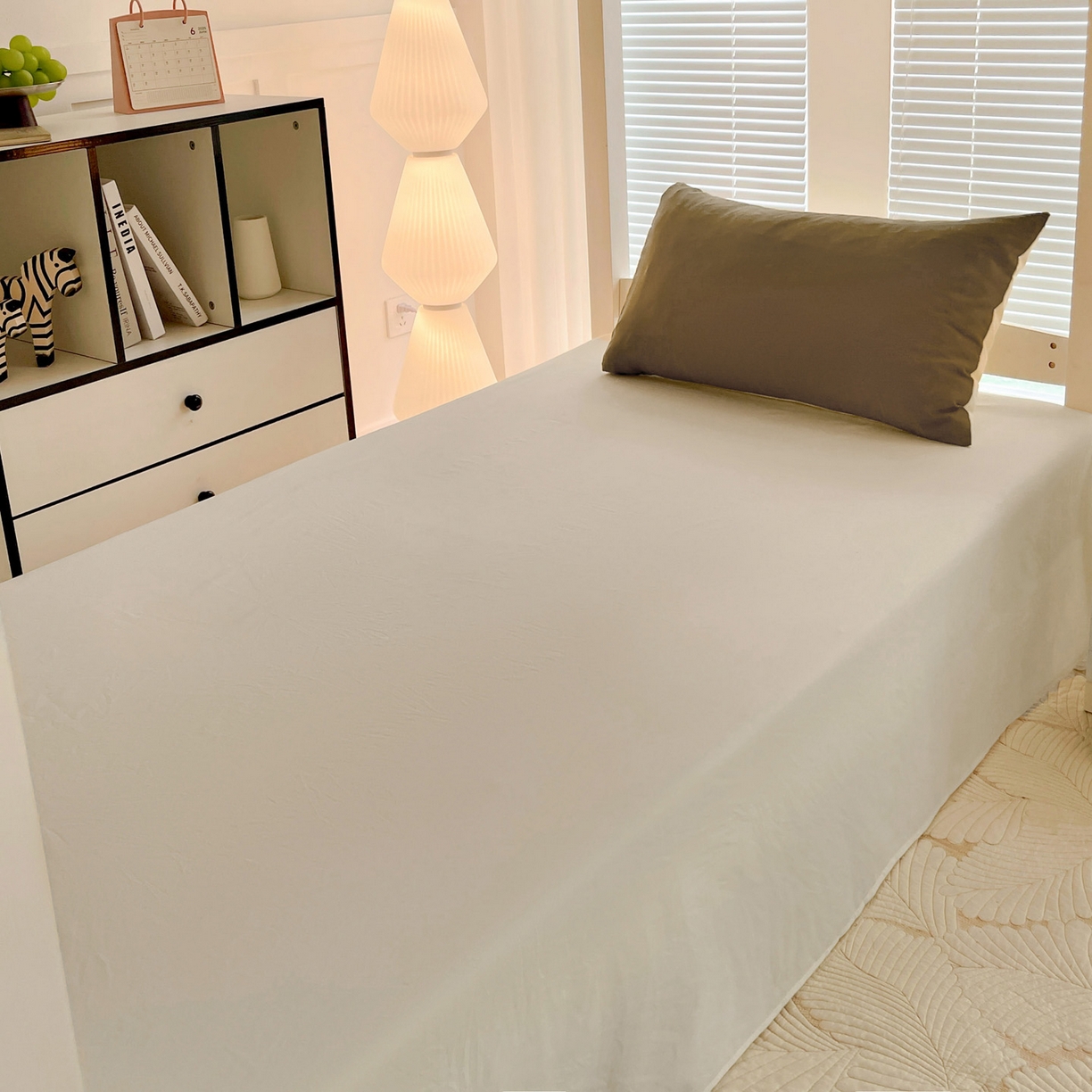 91家纺网 家纺一手货源 找家纺 纽缦家纺 2025新款纯色双拼水洗亲柔棉三件套宿舍三件套上下铺三件套 纯色双拼-秋色咖