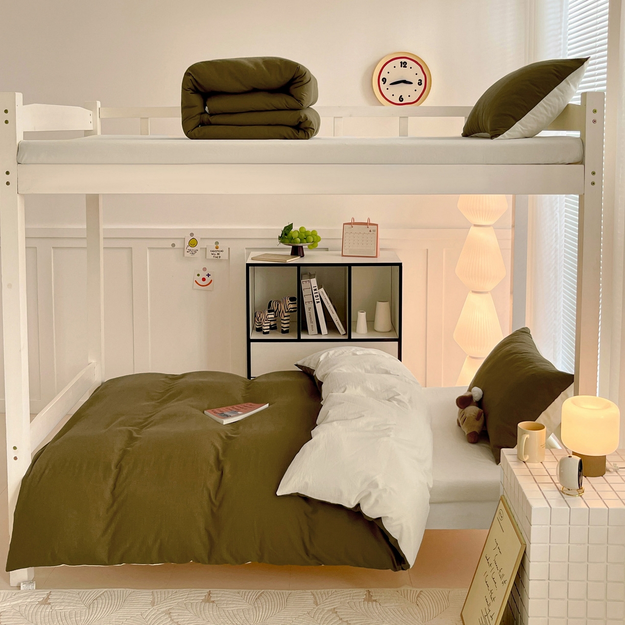 91家纺网 家纺一手货源 找家纺 纽缦家纺 2025新款纯色双拼水洗亲柔棉三件套宿舍三件套上下铺三件套 纯色双拼-秋色咖