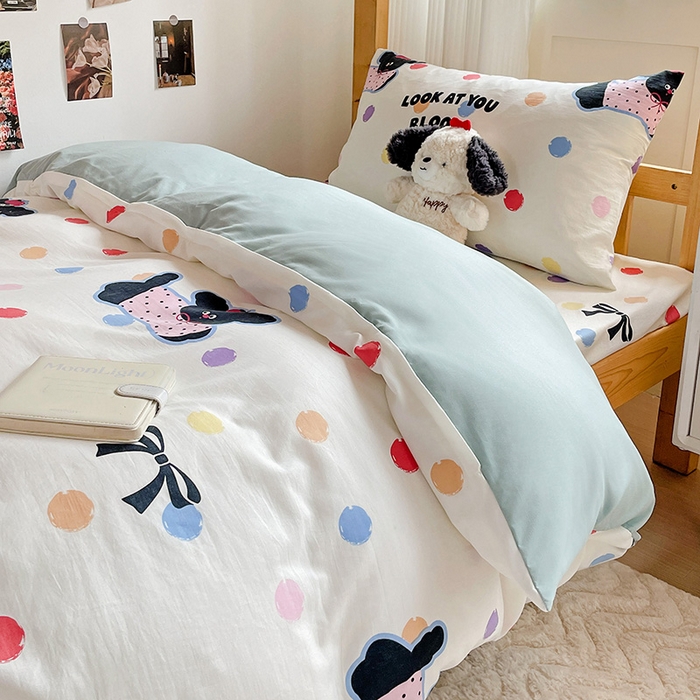 91家纺网 家纺一手货源 找家纺 （总）纽缦家纺 2025新款A类水洗棉学生宿舍三件套上下铺三件套