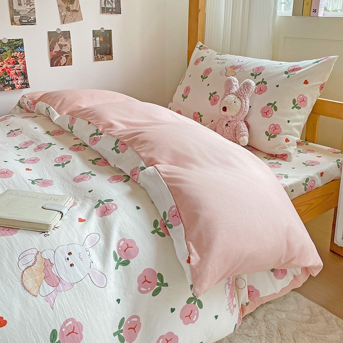 91家纺网 家纺一手货源 找家纺 （总）纽缦家纺 2025新款A类水洗棉学生宿舍三件套上下铺三件套