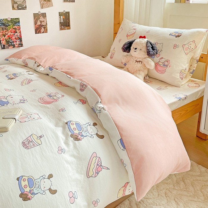 91家纺网 家纺一手货源 找家纺 （总）纽缦家纺 2025新款A类水洗棉学生宿舍三件套上下铺三件套