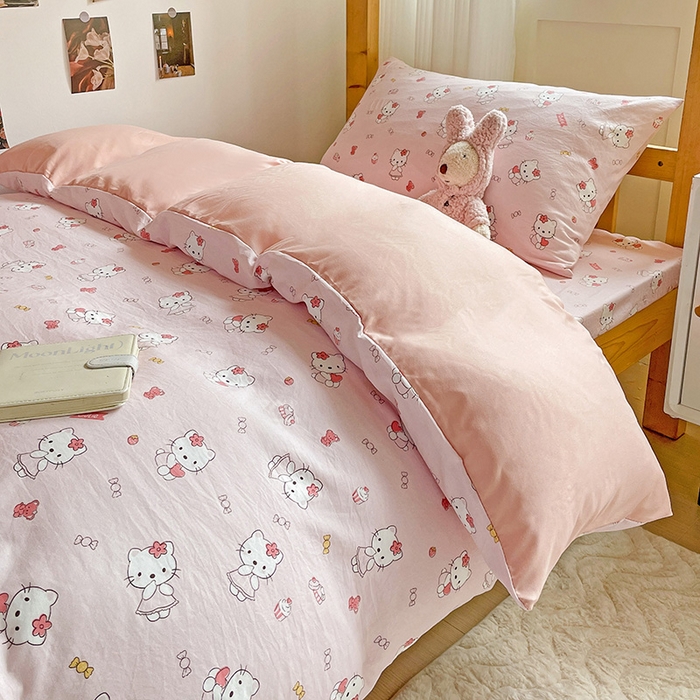 91家纺网 家纺一手货源 找家纺 （总）纽缦家纺 2025新款A类水洗棉学生宿舍三件套上下铺三件套