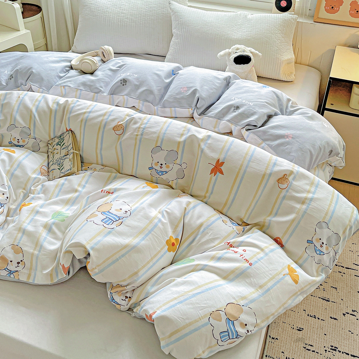 91家纺网 家纺一手货源 找家纺 恩泽家纺 2025新款加厚全棉纯棉印花系列被套单件-单被套 甜美派