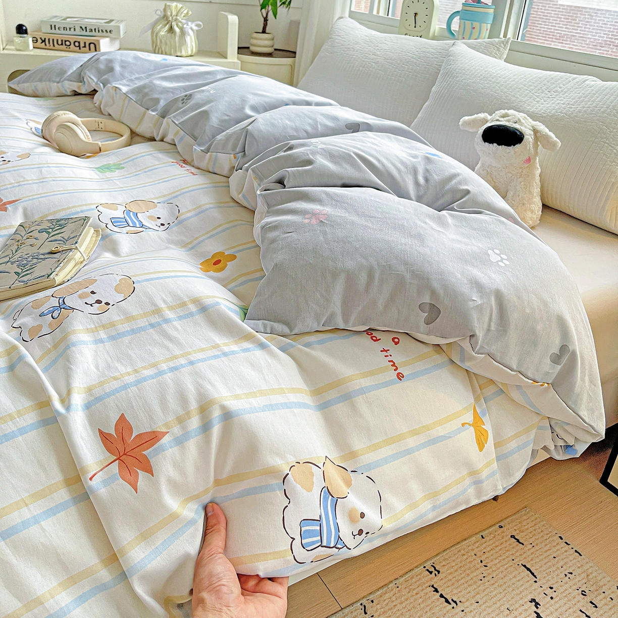 91家纺网 家纺一手货源 找家纺 恩泽家纺 2025新款加厚全棉纯棉印花系列被套单件-单被套 甜美派