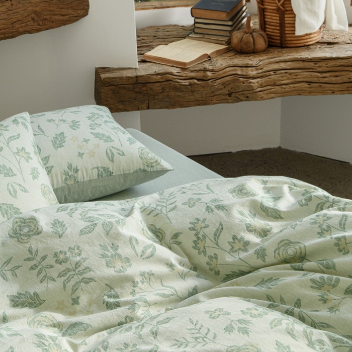 91家纺网 家纺一手货源 找家纺 羚羊语家纺 2025新款A类棉麻高支密原生棉花亚麻四件套复古色织数码印花文艺风绉绉汉麻亚麻自 手写信