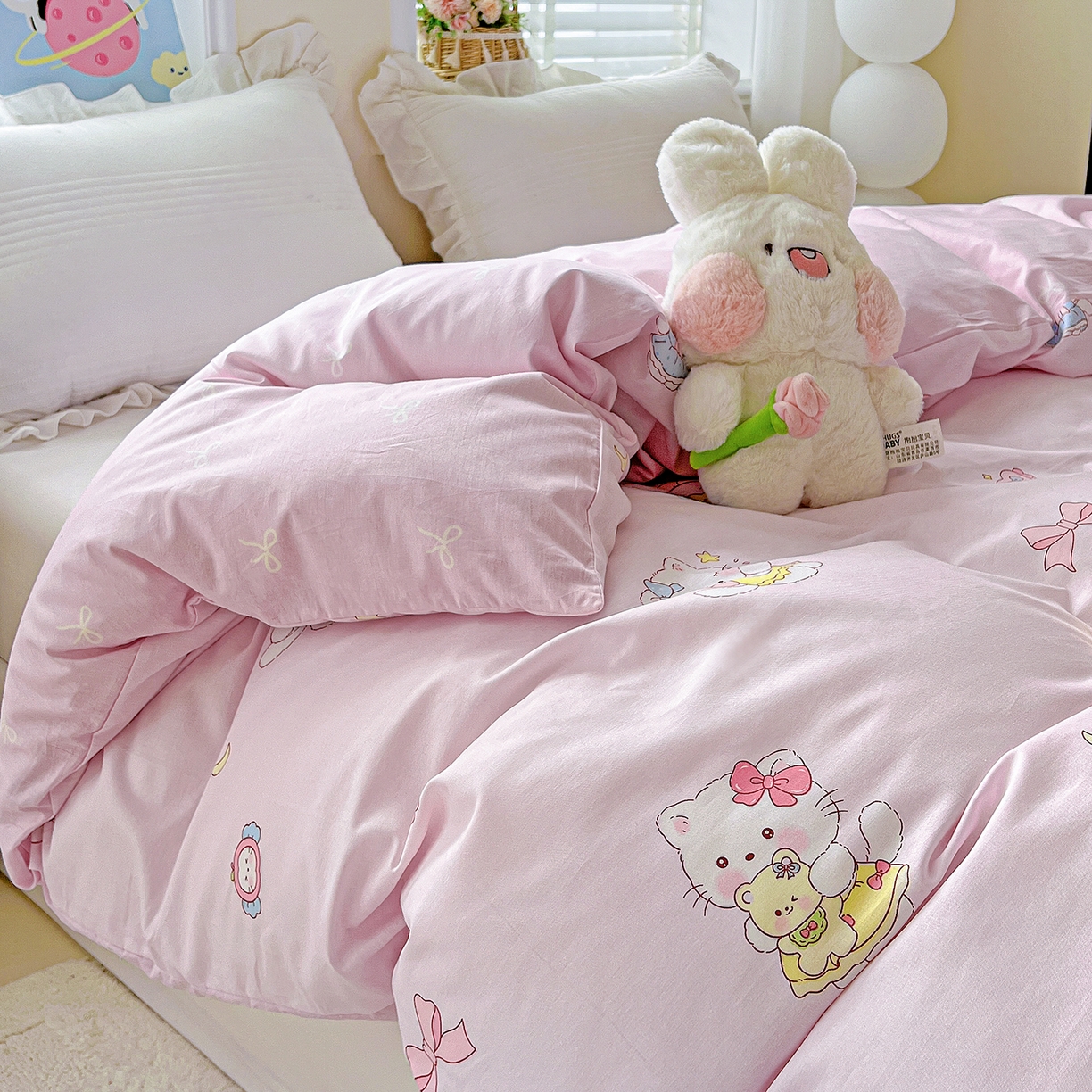 91家纺网 家纺一手货源 找家纺 恩泽家纺 2025新款加厚全棉纯棉印花系列被套单件-单被套 甜心玩伴