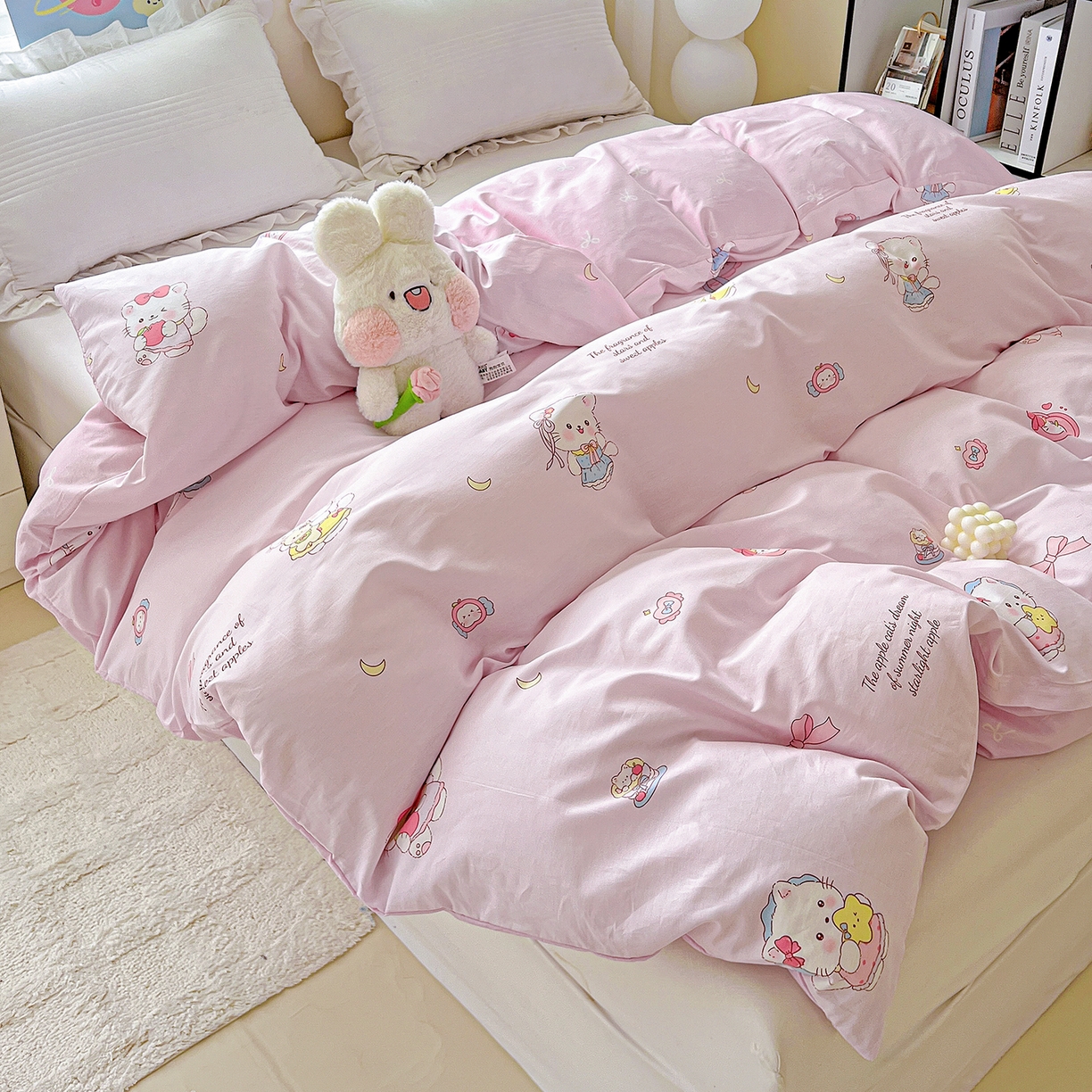 91家纺网 家纺一手货源 找家纺 恩泽家纺 2025新款加厚全棉纯棉印花系列被套单件-单被套 甜心玩伴