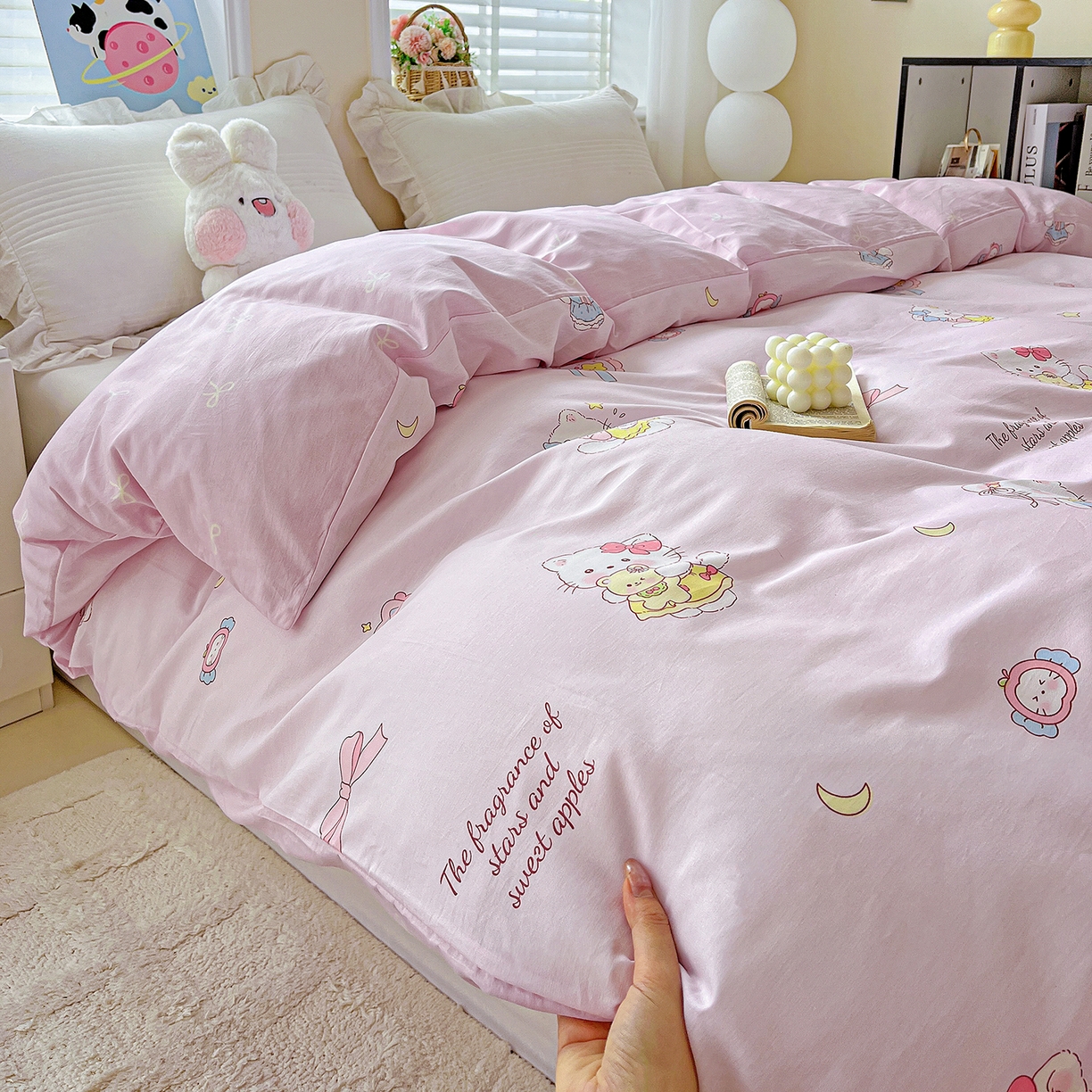 91家纺网 家纺一手货源 找家纺 恩泽家纺 2025新款加厚全棉纯棉印花系列被套单件-单被套 甜心玩伴